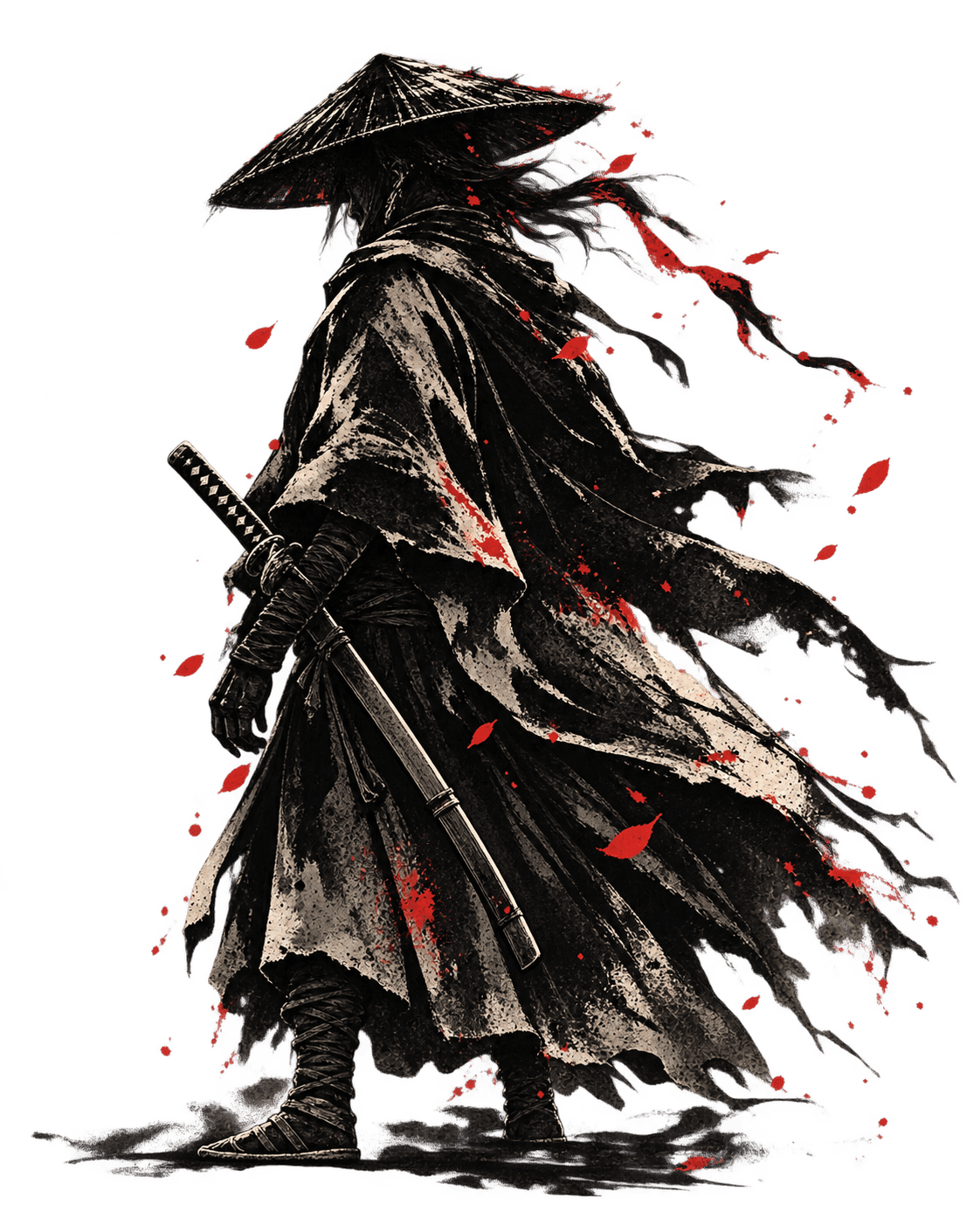 Japanese samurai illustration